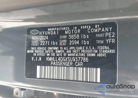 2025 Hyundai Elantra Se из США, поврежденный, VIN KMHLL4DGXSU937786